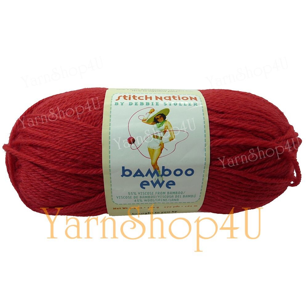 Bamboo Ewe Yarn GERANIUM Stitch Nation Yarn Red Heart Yarn