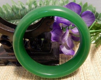 63mm Jadeite Natural Dark Green Jade Bangle Bracelet Jewelry Crafts Supplies DIY Crafts
