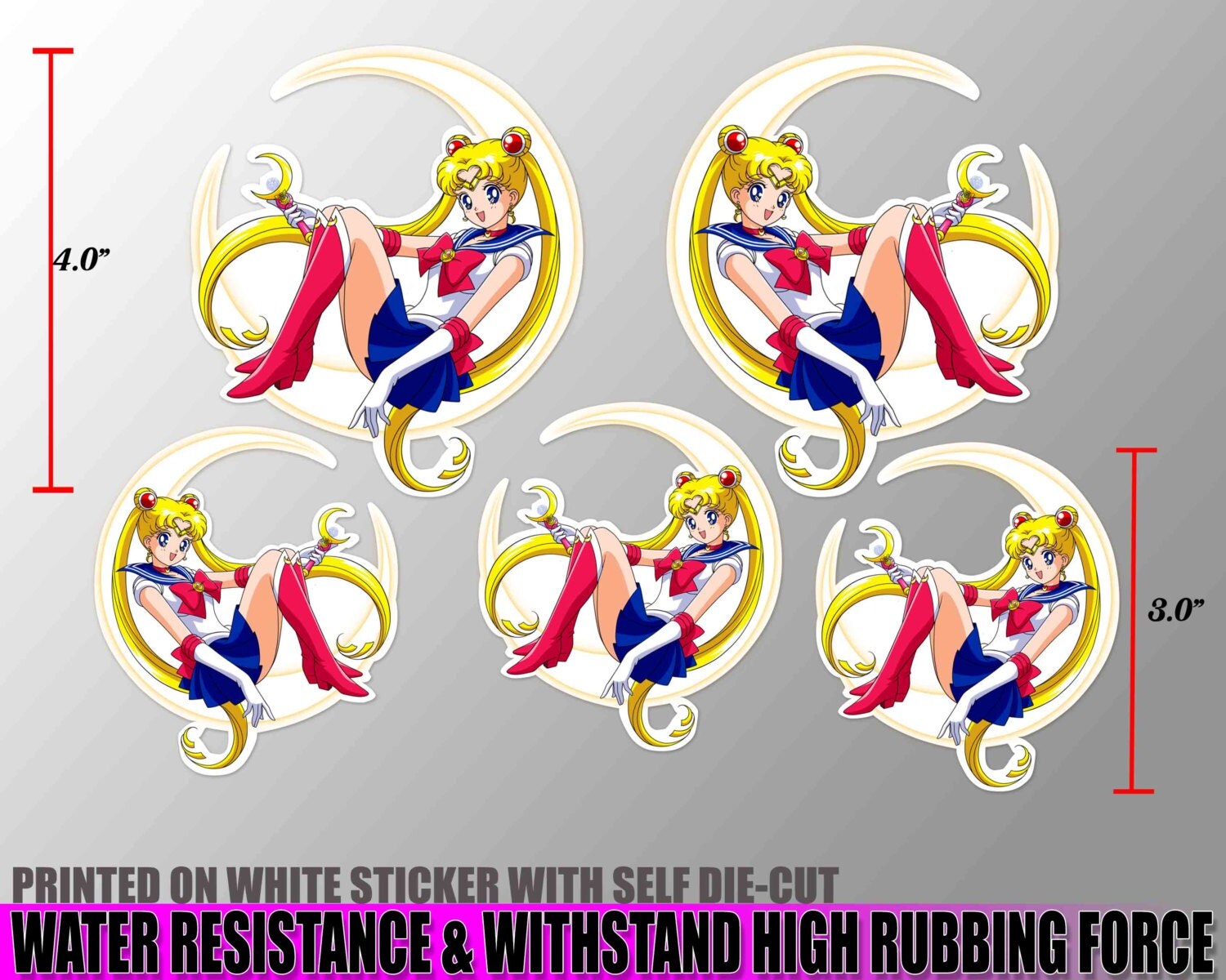 1 set sailor moon decal sticker printed self die cut wall