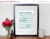 15% OFF GIFTS - Personalised Dad Loves Print - Personalised Dad Print - Gift for Dad - Birthday Gift - Christmas Gift - Dad Print