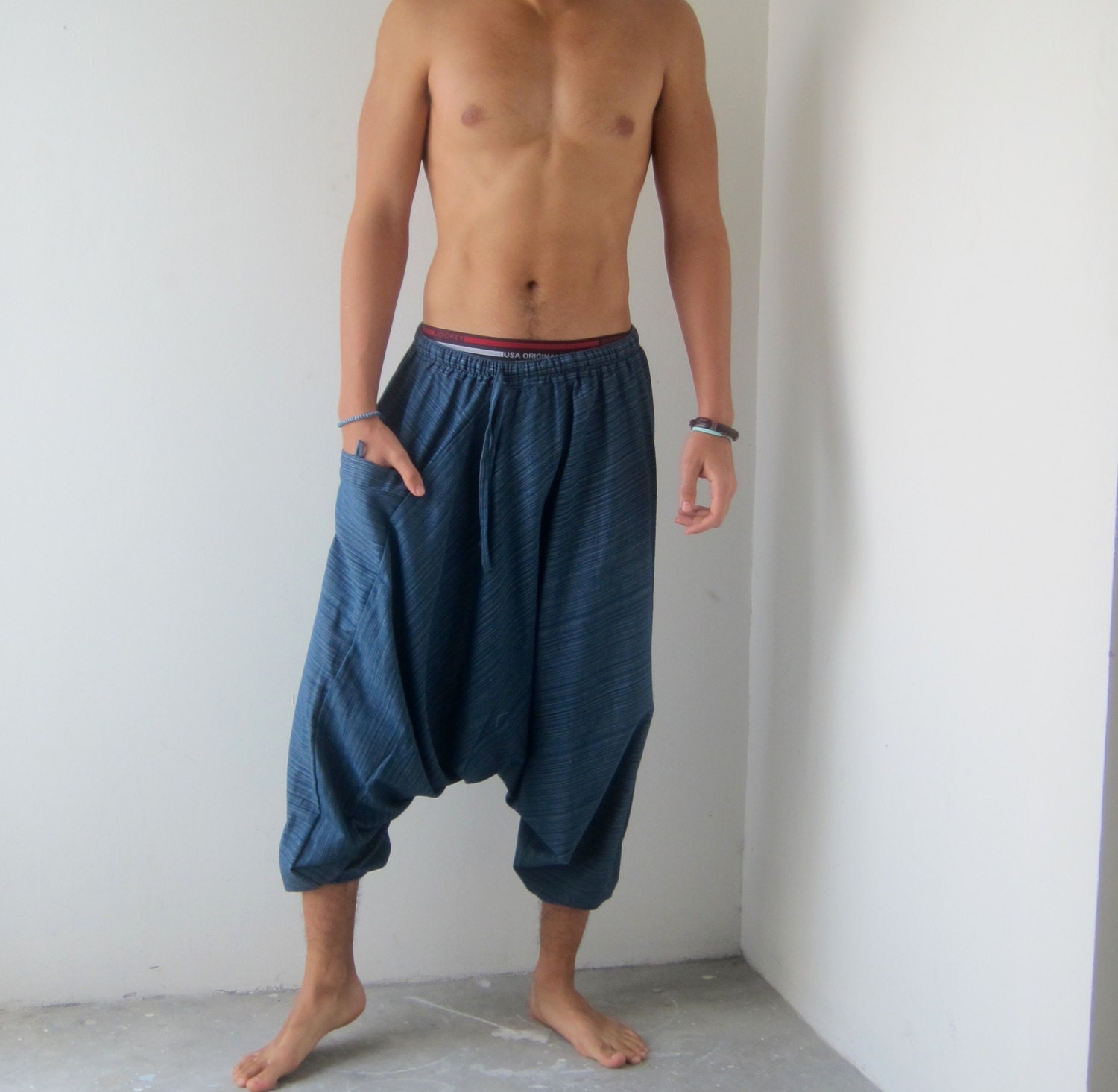 wide harem pants for men men yoga pants by AmadeusCoutureSupply
