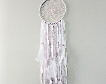 Dream Catcher, Pink Dreamcatcher, Pink Nursery Decor, Large Dreamcatcher, Boho Chic Dream Catcher, Ethereal Nursery, Bohemian Nursery
