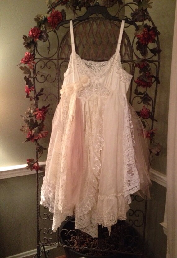 tattered rag bohemian wedding dress fairy costume shabby chic tattered rag bohemian wedding dress fairy costume shabby chic
