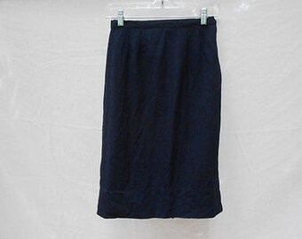 Halloween Costume / Zombie Costume - Vintage black aline polyester skirt 1970s slightly flared nicely tailored XS/S - Damaged - As Is