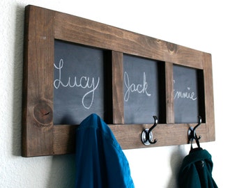 Chalkboard Coat Rack. Backpack Hanger. Coat Hanger. Chalkboard. Home. Back to School. Kids.