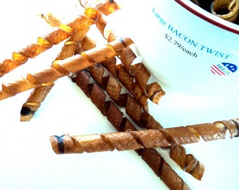 Large Bacon Twists Gourmet Dog Chews 3 piece