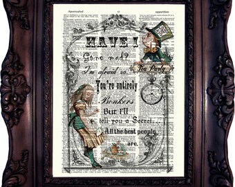 Alice in Wonderland Print Alice in Wonderland Decoration Alice in wonderland Decor Alice in Wonderland Party Mad Hatter Tea Party Tea C:541