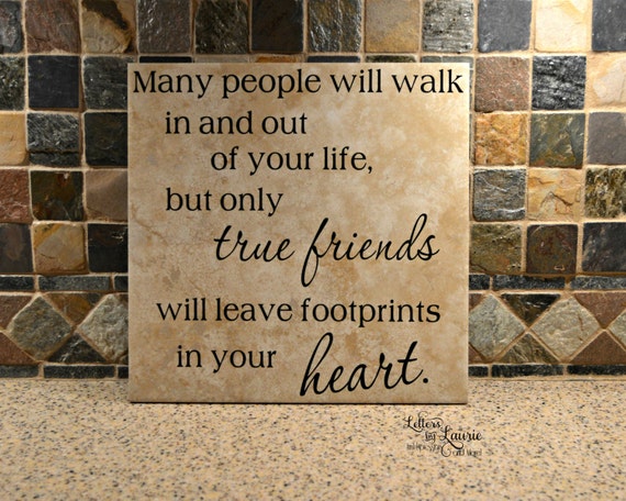 12x12 True Friends leave footprints in your by LettersbyLaurie