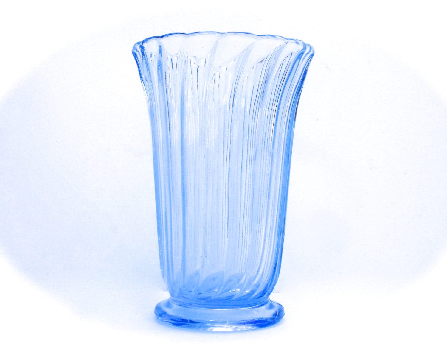 1940s Blue Depression Glass Vase Vintage Glass Vase By Fillygumbo 8088