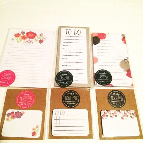 Target Dollar One Spot Stationary Set Sticky Note Pads for Filofax ...