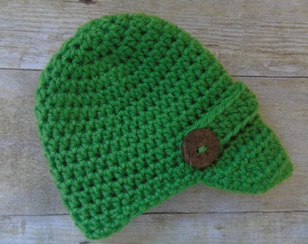 Baby Newsboy Hat, Newborn Newsboy Hat, Boys Crocheted Hat, Baby Boy Photo Prop, Baby Newsboy Hat, Boy Newborn Coming Home, 31 Colors