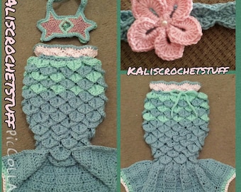 Crochet Mermaid Tail pattern PDF INSTANT DOWNLOAD, chevron style fin