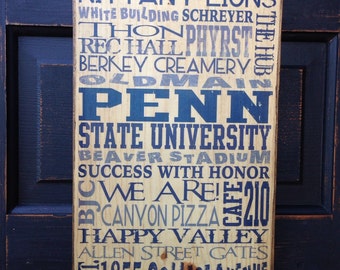 Penn State University Wood Sign Decor- Pennsylvania State Gift For Dad- Penn State Art for Boys Room- Penn State Decor- Penn St Graduate