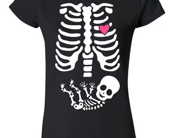 Skeleton Baby Halloween T-shirt Tshirt Tee Shirt Gift Mother Pregnant Pregnancy Costume Mom Infant Shower Funny Cool Cute Creepy Christmas