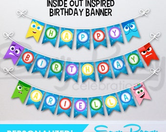 Personalized - Inside Out (Inspired) Birthday Banner