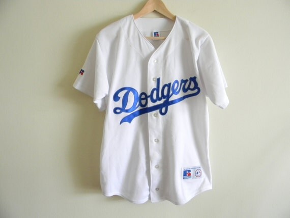 90's Vintage Los Angeles Dodgers Russell jersey Made in