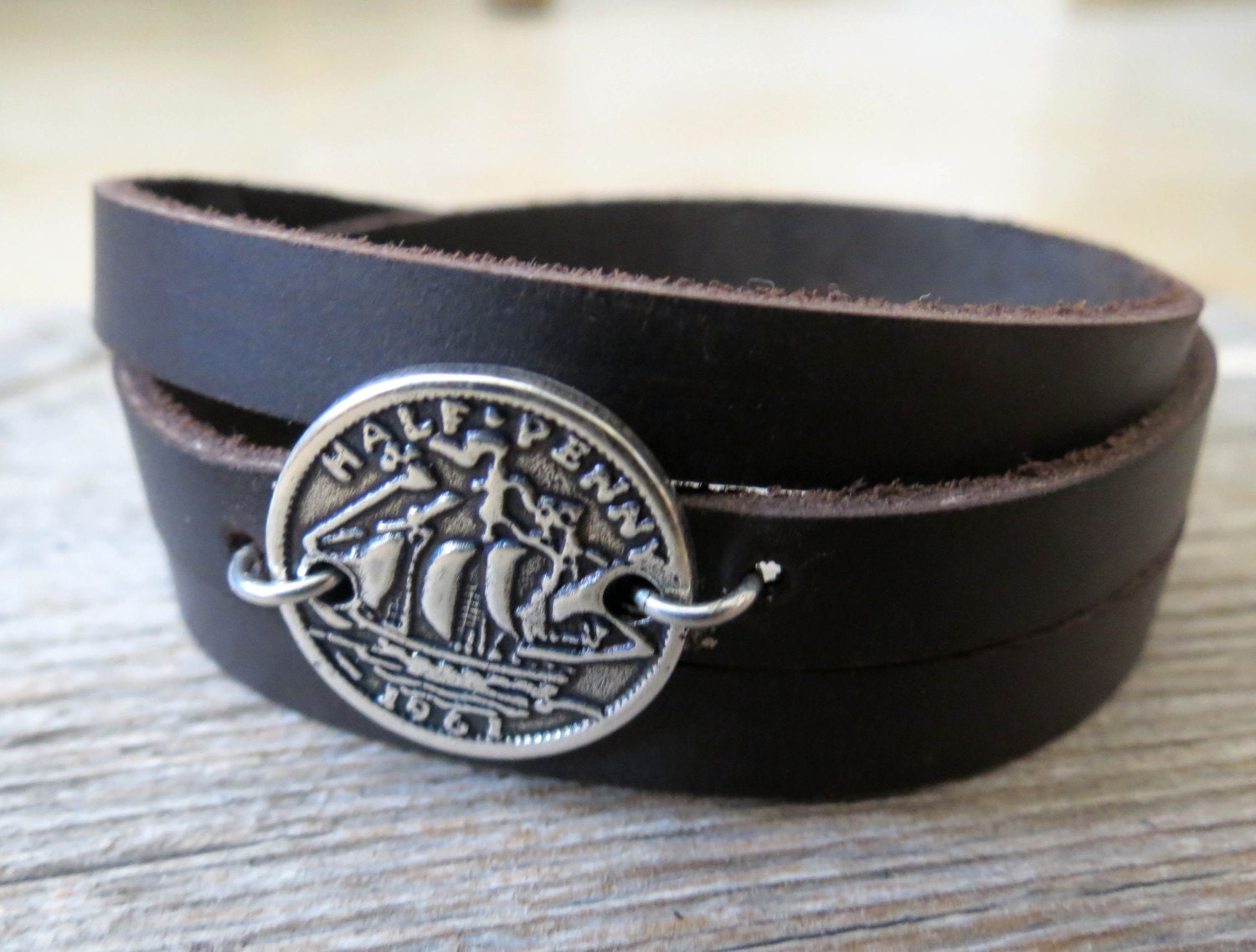 Men Coin Bracelet Men Leather Bracelet Men Bracelet Men