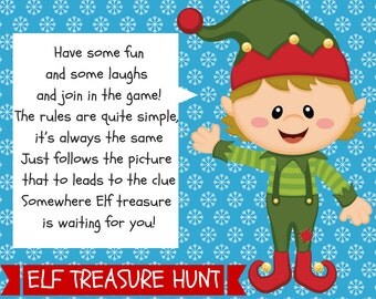 Elf Treasure Hunt, Christmas Elf Antics, Elf Props, Elf Printable