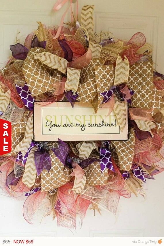 Sale Deco mesh wreath hospital door hanger deco by VineandWhimsy