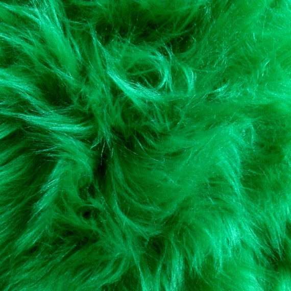 Green Fur Fabric Emerald Green Faux Fur Fabric by ModernPelage