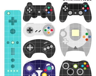 Game On Controllers Clip Art, Video Game Clipart, Gamer Printable, Games Clip Art, Digital Art, Clip Art, Royalty Free