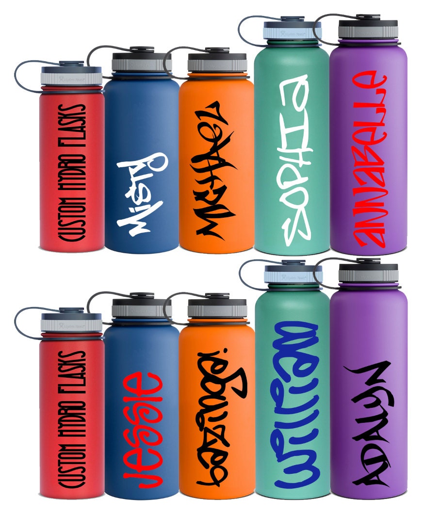 Name Decals WITH TAG FONTS Personalized for Hydro Flask and