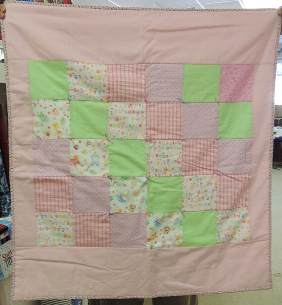 blanket baby quilt dimensions crib size baby Pink Flannel Quilt. by blanket