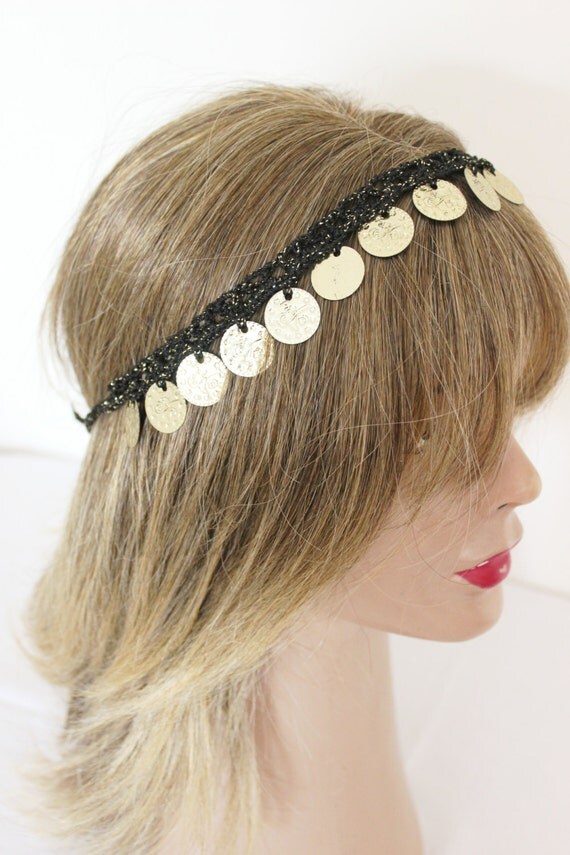 Turkish ethnic band Handmade headband Coins headband Hippie