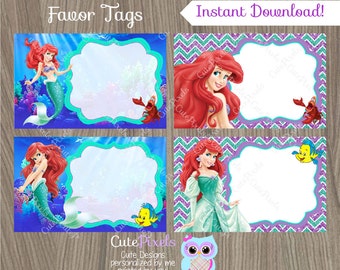 Items similar to Little mermaid Gift tags Thank you tags Little mermaid ...