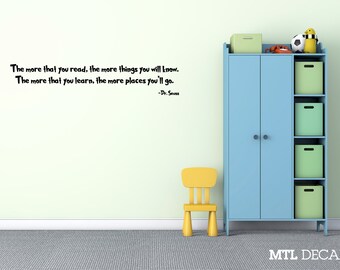 Dr Seuss Wall Decal Wall Quote Sticker (36" x 6.6") Kids Room Gift Ideas