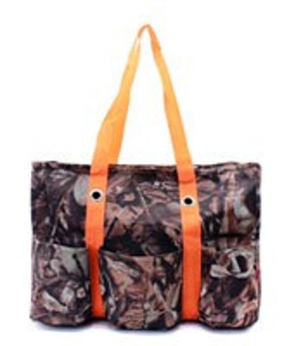 orange camo purse