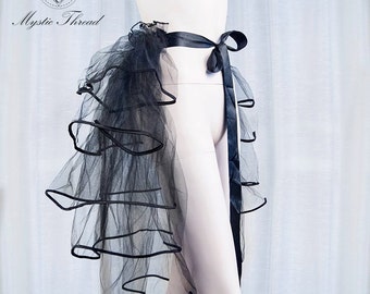 Black tulle tail-gothic tail-Burlesque tail-black tail-tulle tail