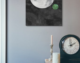 Murakami 1Q84 Inspired Watercolour Style Poster - Instant Download