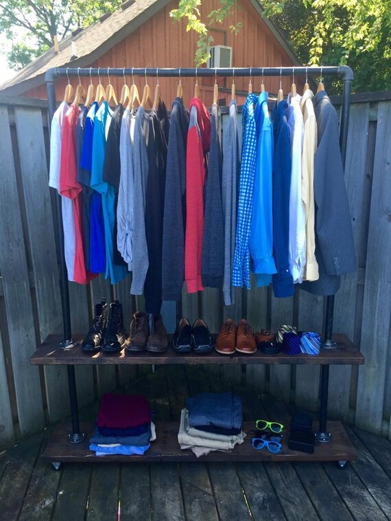 Industrial Garment Rack Black Pipe Clothing by ...
