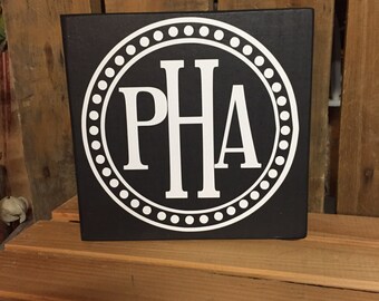 Personalized Monogrammed Block, Custom Wooden Block, Dorm Decor, Sorority Gift, Greek Letters, Greek Gift, Big Sis, Little Sis, Small Gift