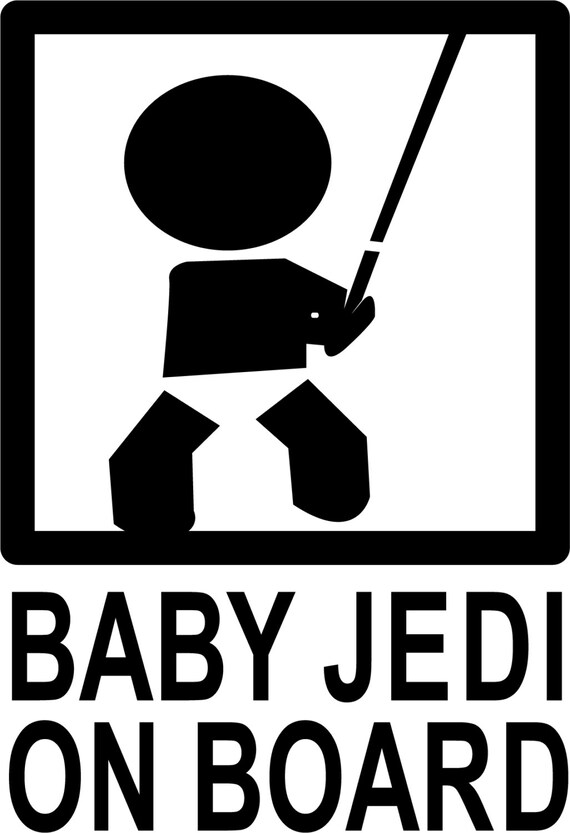 Baby Jedi on Board Graphic Decal Sticker Car Vehicle