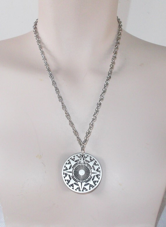 Vintage Pewter Medallion Necklace