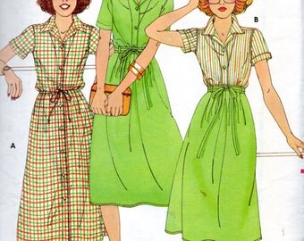 Butterick 5989 1970s WILLI SMITH Misses Dress Shirt and Wrap Skirt Pattern Womens Vintage Sewing Pattern Size 8 Bust 31 UNCUT