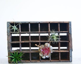 Vintage Soda Crate / Industrial Decor / Repurposed Planter Box / 7up Los Angeles