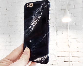 iPhone Case Black Marble iPhone 7 Plus Case, iPhone 6S, Marble iPhone 7 Case, iPhone 6 Plus, iPhone SE Case