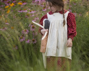 Pioneer Dress with Pinafore and Bonnet Sizes 2-12