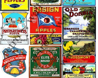 fruit crate label home decor print 5 x 7 sunny