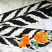 Vibrant Funky Vera Neumann Scarf Necktie in Black and White Leaf Print With Floral