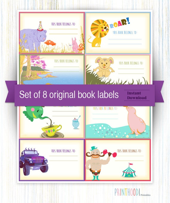 personalized editable printable book labels stickers