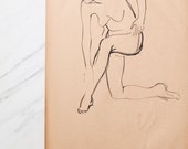Vintage drawing of nude / sketch no10 /shipping included