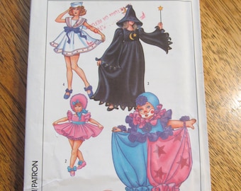 CUTE Kids Costumes - Shirley Temple, Witch, Sailor, Baby Doll, Clown - Child's Size (6 - 8) - UNCUT Vintage Sewing Pattern Simplicity 8834