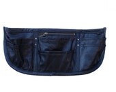 Tablier de serveuse, serveur en cuir noir recyclé.