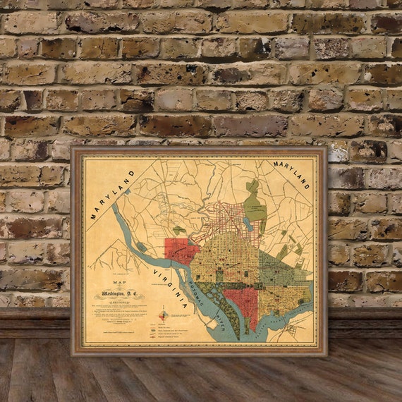 Washington DC Map Wonderful Map Of Washington DC Vintage