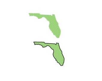 Florida State Embroidery Design Filled & Outline 4x4 5x7 6x10