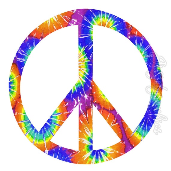 Peace Sign Tie Dye Wall Decal Wall Art Love Peace Peel and